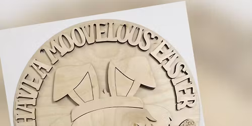 Highland Cow Easter Door Hanger 