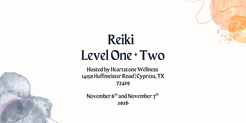 Reiki 1 + 2 November 2026