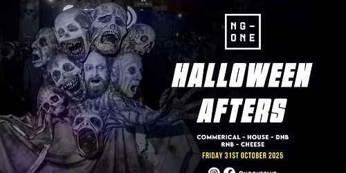 HALLOWEEN AFTERS - TILL 8AM - THREE ROOMS - COMMERCIAL\/HOUSE\/DNB\/RNB\/CHEESE\/POP