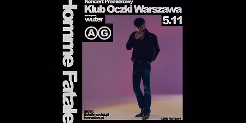 AG \u2013 KONCERT PREMIEROWY \u2013 Official Event, 5.11.2026, Oczki, Warszawa