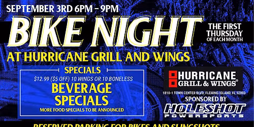 Bike Night at Hurricane Grill and Wings!
