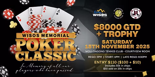 MEMORIAL POKER CLASSIC $8000 GTD