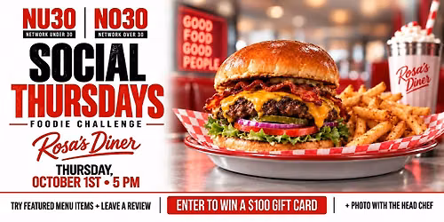 Foodie Challenge at Rosa's Diner |  Thurs, Oct 1st @ 5 pm