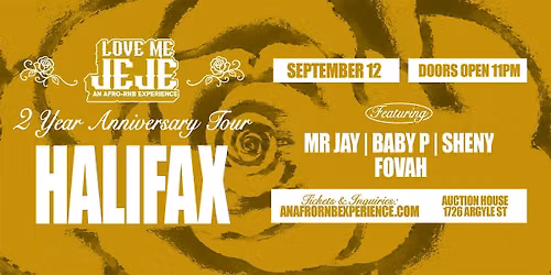 LOVE ME JEJE: AN AFRO-RNB EXPERIENCE HALIFAX