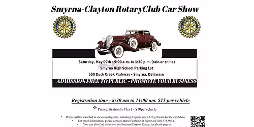2026, Smyrna\/Clayton Rotary Club Car Show!