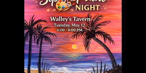 \u201cBeach\u201d Sip & Paint Night at Walley\u2019s 