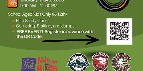 FREE mountain bike skills clinic for all K-12 age riders!