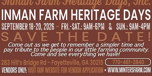 29th Annual Inman Farm Heritage Days