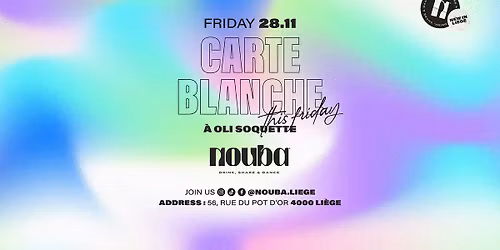 \ud83e\udea9 \ud83e\udde6 CARTE BLANCHE \u00c0 OLI SOQUETTE \u202228.11.25 \u2022\ud83e\udde6 \ud83e\udea9