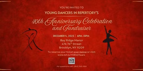 Young Dancers in Repertory's 40th Anniversary Celebration and Fundraiser!