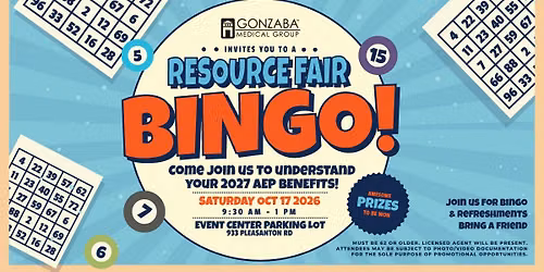 Senior Resource Fair Bingo