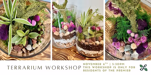 Terrarium Workshop - The Premier Residents Only