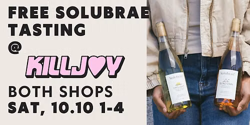 Free Solubrae NA Wine Tasting - BOTH SHOPS