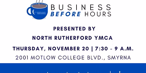Business BEFORE Hours - Presented by North Rutherford YMCA
