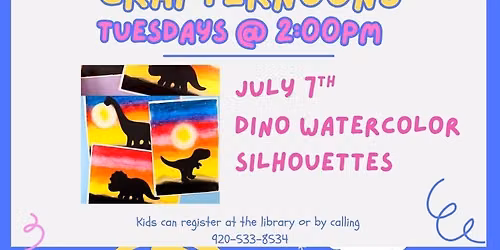 Dino Watercolor Silhouettes Kids Crafternoon