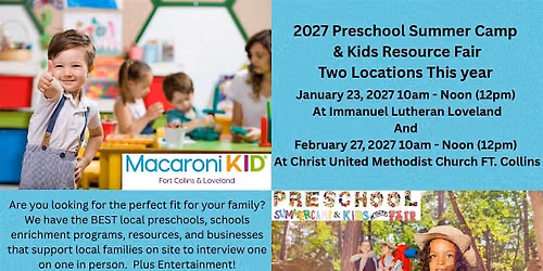 2027 Loveland Preschool Summer Camp and Kids Resources Fair