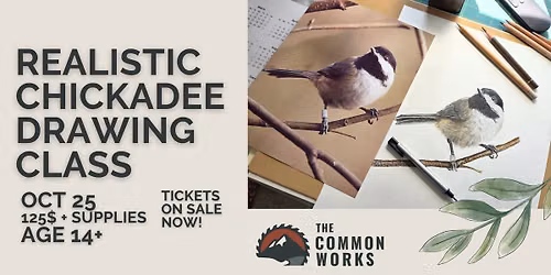 Realistic Chickadee Drawing Class