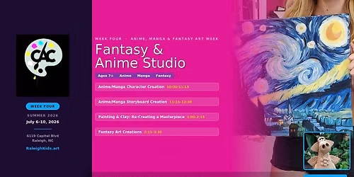 CAC Summer Workshops: WEEK FOUR \u2014 Fantasy and Anime Studio July 6\u201310 | Anime, Manga and Fantasy Art