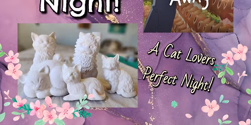 Cat Themed Ceramic Painting Movie Night!