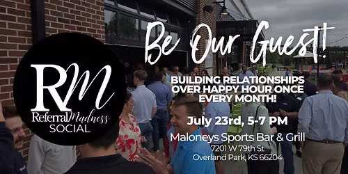 RM Social - July 23rd, 5-7 PM at Maloneys Sports Bar & Grill