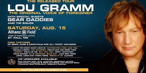 LOU GRAMM, The Original Voice of Foreigner w/ Gear Daddies & Tim Sigler