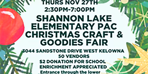 Children's Art Hub & BFF Toy Lodge @ Shannon Lake Elementary Christmas Craft & Goodies Fair