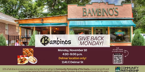 Bambino's Give Back Monday to benefit CPO
