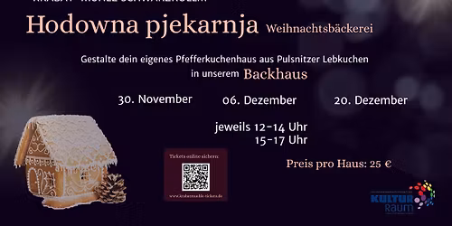 Weihnachtsbäckerei an der Krabatmühle- Pfefferkuchenhäuser gestalten 