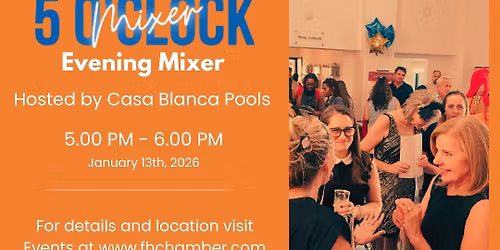 5 O'Clock Evening Mixer - Casa Blanca Pools