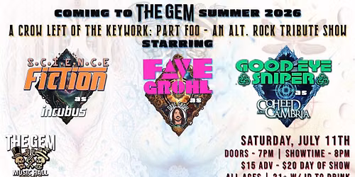 A Crow Left of Keywork: Part Foo - Tributes to Incubus, Dave Grohl and Coheed & Cambria Tribute