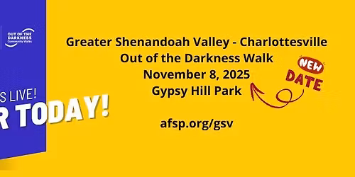 Greater Shenandoah Valley - Charlottesville Out of the Darkness Walk