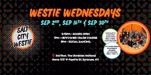 September Westie Wednesdays - West Coast Swing Lesson + Social Dance