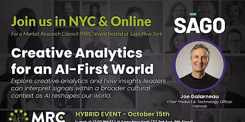 MRC Monthly: Creative Analytics for an AI-First World (Hybrid Event)
