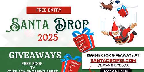 Santa Drop 2025: HUGE Giveaways, Fun Run & Santa Skydiving in Prattville!