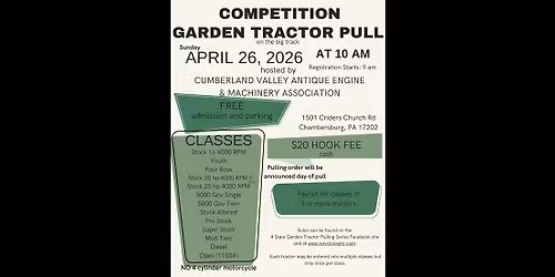 Competition Garden Tractor Pull on Sunday