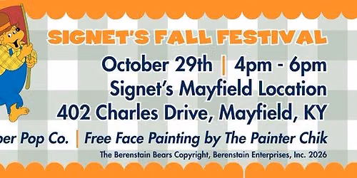 Signet's Fall Festival | Oct. 29th 4pm - 6pm | 402 Charles Dr. Mayfield, KY