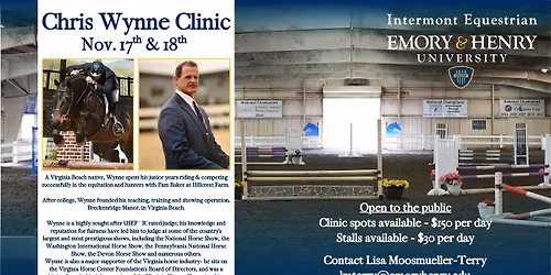 Chris Wynne Clinic at Emory & Henry Intermont Equestrian Center