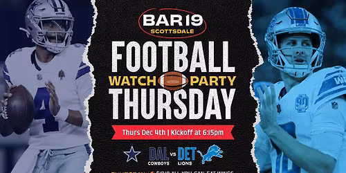 Football Thursday Watch Party- Cowboys VS Lions