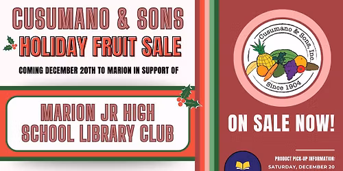Marion Jr. High School Library Club Holiday Fruit Sale