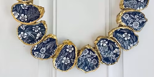 Holiday Crafting - Oyster Decoupage Wreath