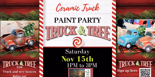 Truck and Tree Ceramic Lantern