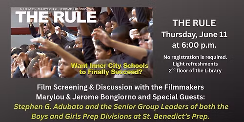 THE RULE - Film Screening and Discussion with Marylou & Jerome Bongiorno and Special Guests