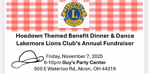 Lakemore Lions Club Annual Benefit Dance 2025: Hoedown Theme