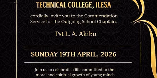Commendation Service for Pst L.A. Akibu