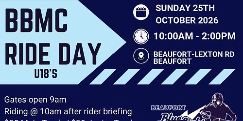 25th October 2026 Ride Day