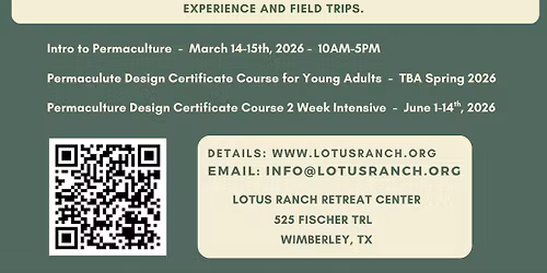 Permaculutre Design Certificate Course for Youth and Young Adults