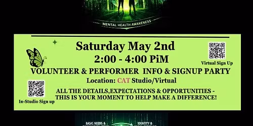 AOF Volunteer & Performer Info\/Signup PARTY