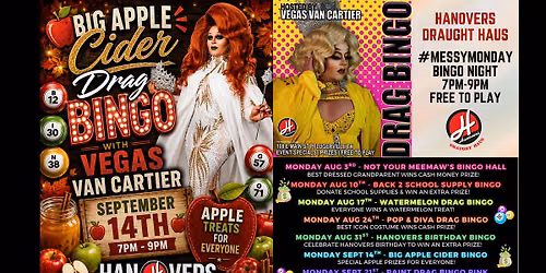 Big Apple Cider Drag Bingo @ Hanovers Pflugerville