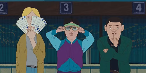 "Pelikan Blue"(K\u00e9k Pelikan) auf der Murinsel - Animationsfilmvorf\u00fchrung