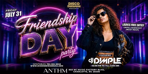 DJ DIMPLE - FRIENDSHIP DAY THEMED BOLLYWOOD PARTY